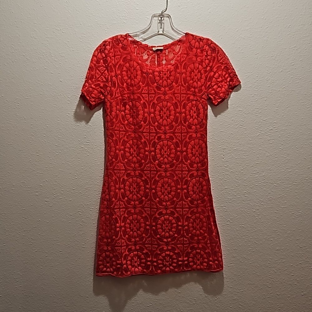 Red Hollister lace dress, small